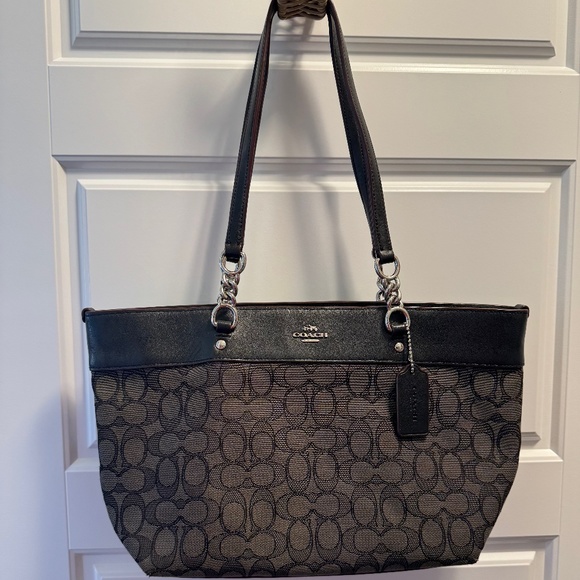 Coach Signature Mini Kelsey grey/black Tote - Picture 1 of 6
